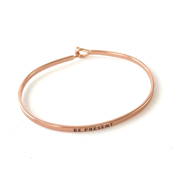 Rose Gold "Be Present" Bracelet - Picture 3 of 5